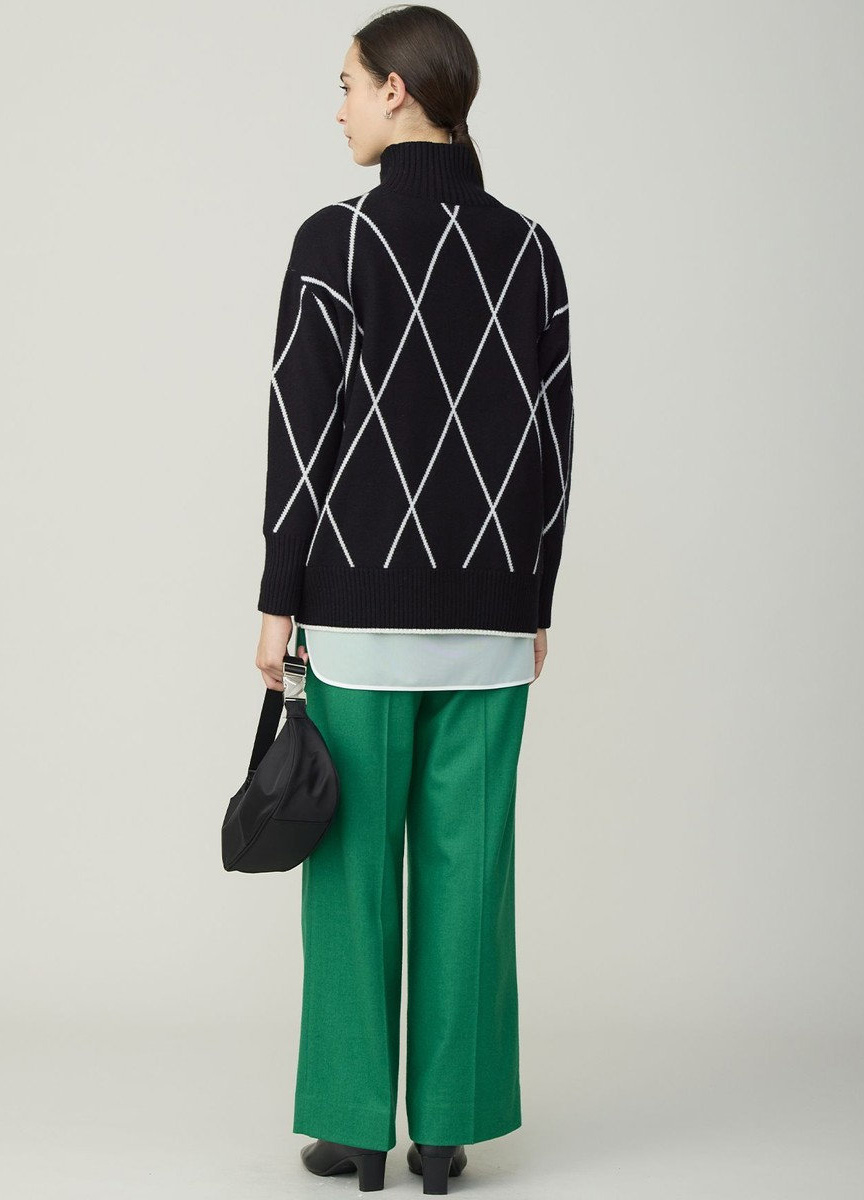 混毛質感鬆緊寬褲